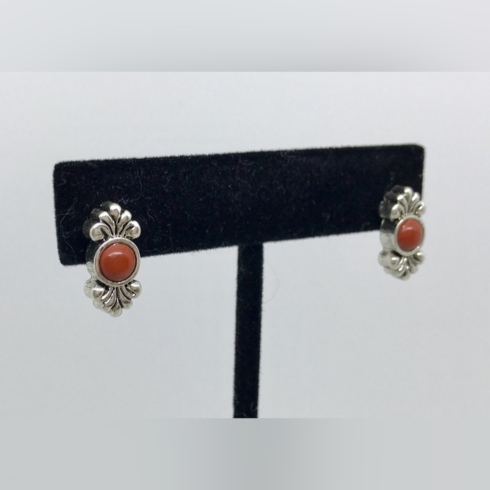 NWOT Premier Designs earrings.  Antique silver posts with coral bead.